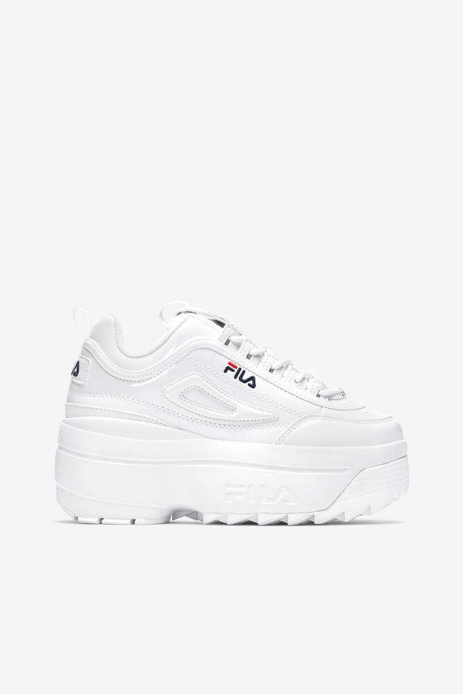 Fila Naisten Tennarit Disruptor 2 Wedge Patent Valkoinen - DOZY-03195